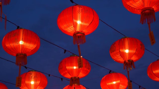 Chinese lanterns during new year festival footage