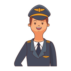 airplane pilot upperbody cartoon