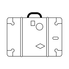 Travel suitcase symbol black and white