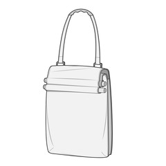 BAG Fashion flat technical drawing vector template
