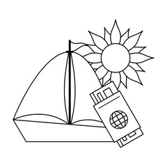 Summer and vacations black and white