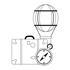 Summer and vacations black and white