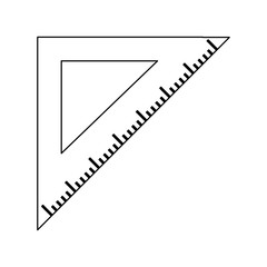 Triangle ruler symbol black and white