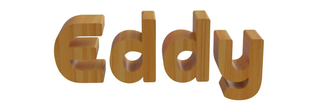 eddy name in 3d with wooden texture