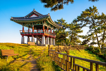Obraz premium Seocheon Maryang-ri dongbaegjeong in Camellia Forest