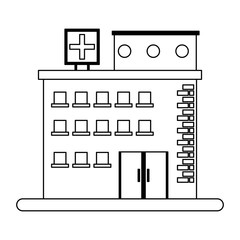 Hospital building symbol black and white