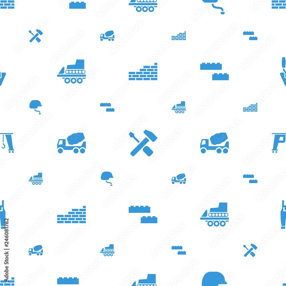 Poster build icons pattern seamless white background