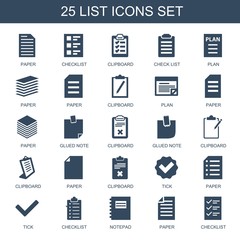 25 list icons