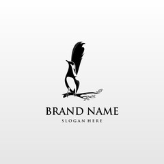 Naklejka premium bird twig logo