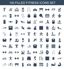 Naklejka premium 100 fitness icons