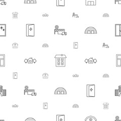 exterior icons pattern seamless white background