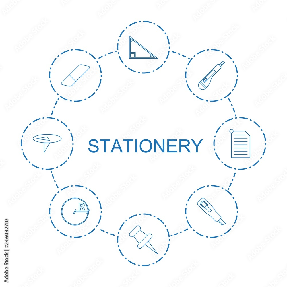 Poster 8 stationery icons