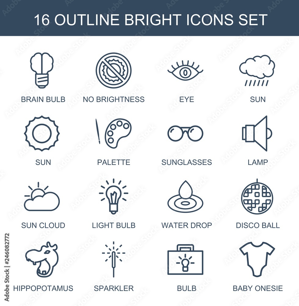 Poster 16 bright icons