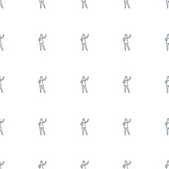 dancing woman icon pattern seamless white background