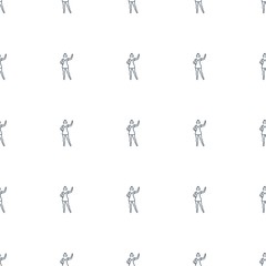 dancing woman icon pattern seamless white background