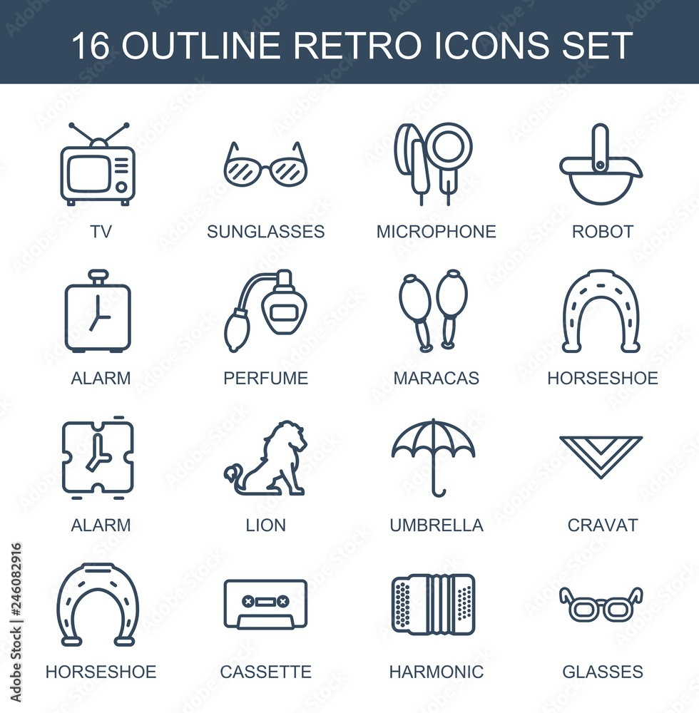 Poster retro icons