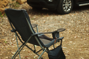 Comfortable chair for camping with pocket