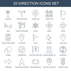 25 direction icons