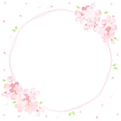 Obraz na płótnie Canvas 桜と音符のフレーム