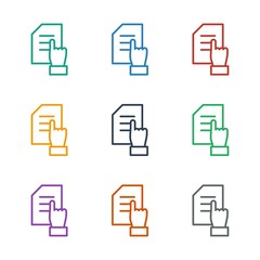 pointing on document icon white background