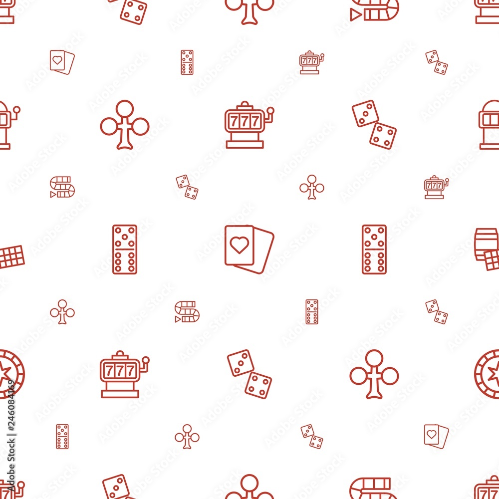 Poster gambling icons pattern seamless white background