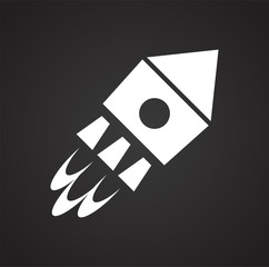 Rocket icon on black background for graphic and web design, Modern simple vector sign. Internet concept. Trendy symbol for website design web button or mobile app