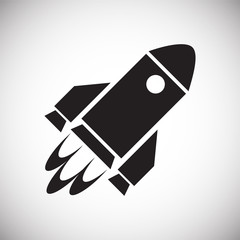 Rocket icon on white background for graphic and web design, Modern simple vector sign. Internet concept. Trendy symbol for website design web button or mobile app