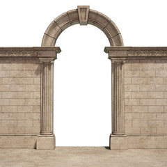 Fototapeta classic arch isolated on white obraz