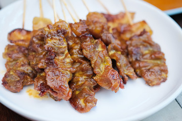 Grilled meat skewers