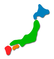 色分けした日本地図