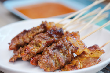 Grilled meat skewers