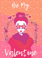 Greeting card for Valentine`s day. 