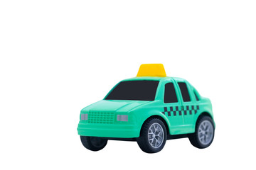 small metal toy car clipping path on white background