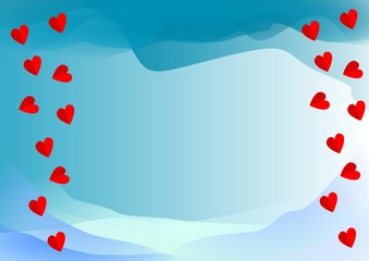abstract blue color background with heart
