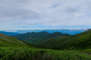 Fototapeta na wymiar Mountain ridge scenic view. Altai Mountains, Russia