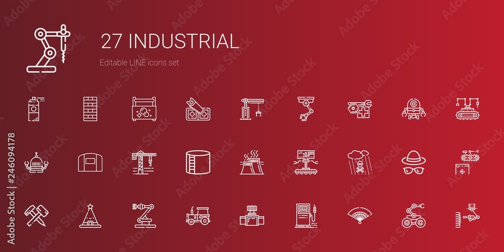 Wall mural industrial icons set