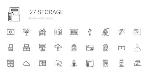 storage icons set