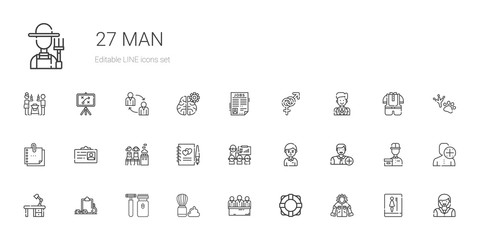 man icons set