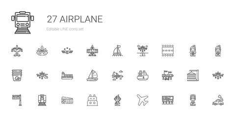 airplane icons set