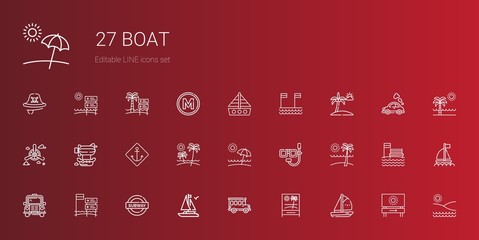 boat icons set