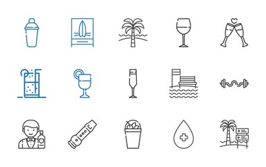 cocktail icons set