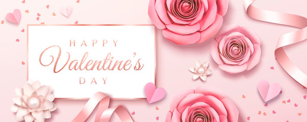 Fototapeta na wymiar Happy Valentine's Day banner