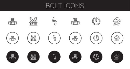 bolt icons set