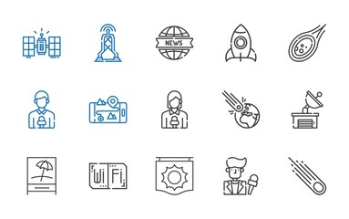 satellite icons set