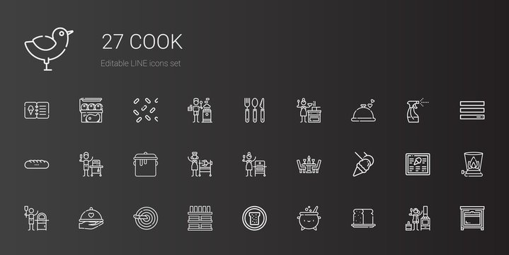 cook icons set