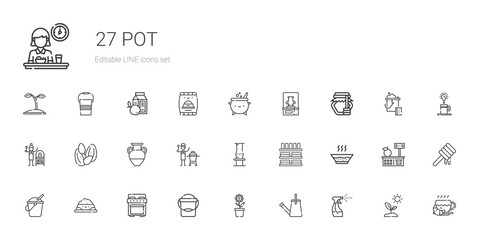 pot icons set