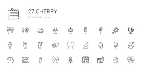 cherry icons set