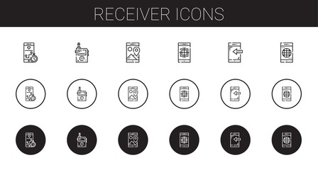 receiver icons set