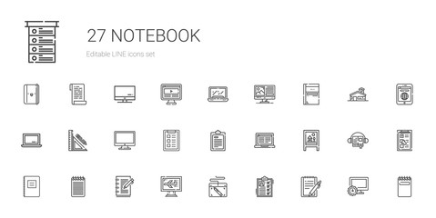 notebook icons set