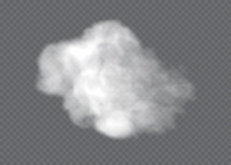 Transparent special effect stands out with fog or smoke. White cloud vector, fog or smog.